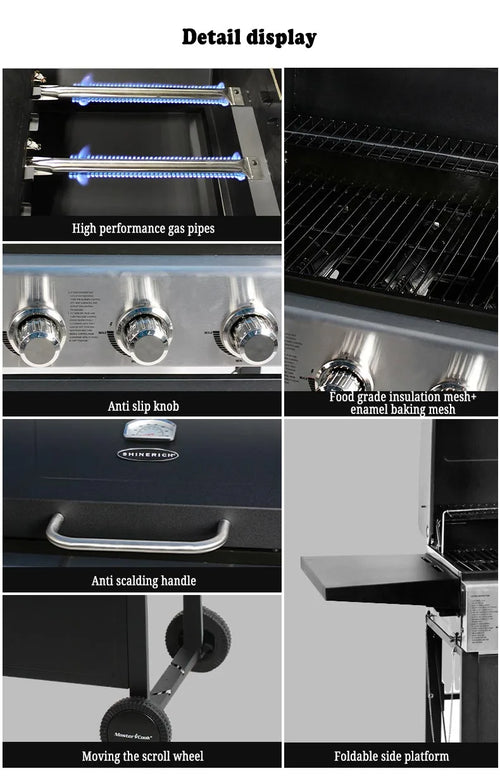 Barbecue a Gas Americano Classico – Grill a 3 Bruciatori         3-burner classic American gas barbecue stove